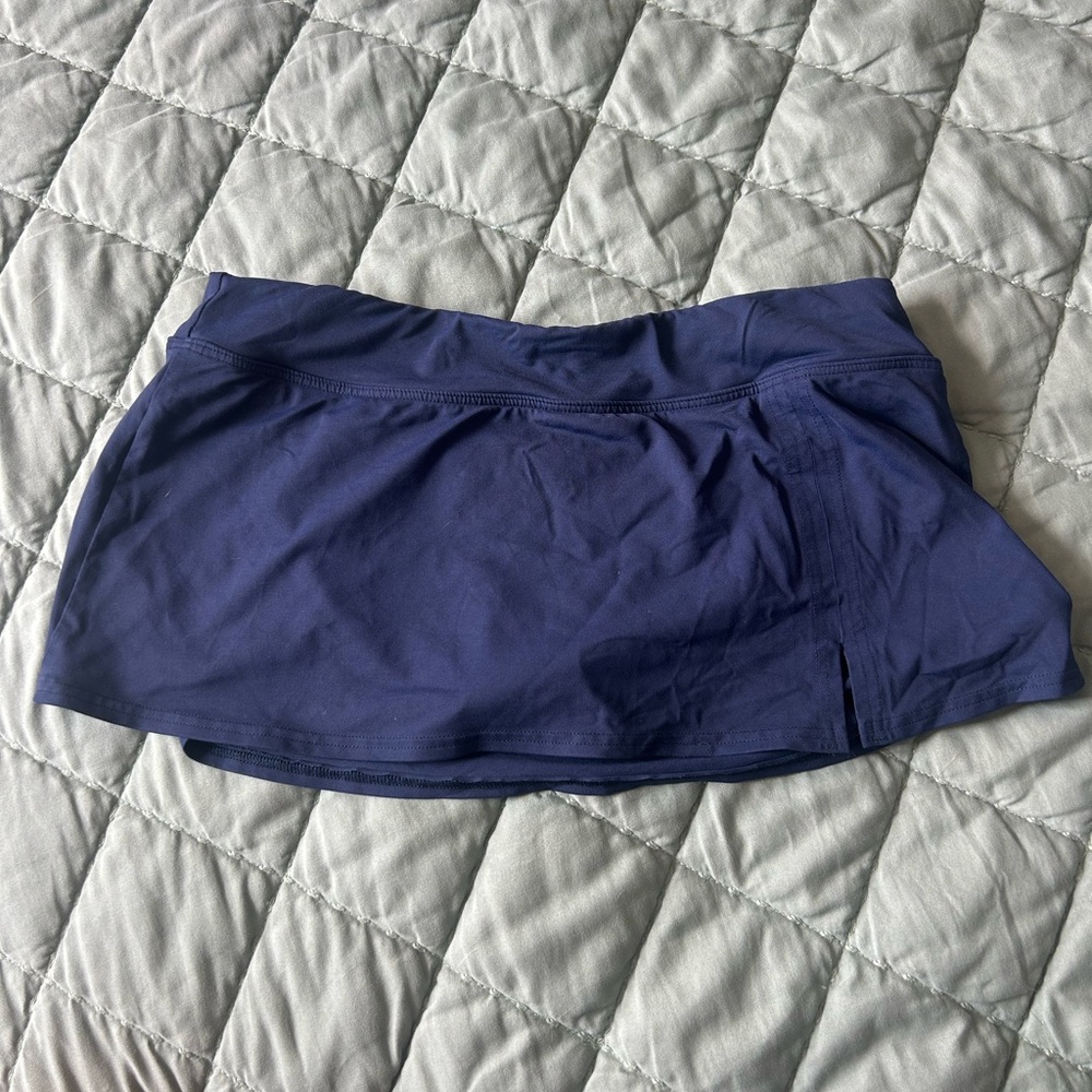 Lands' End Women's Navy Blue Mini Swim Skirt